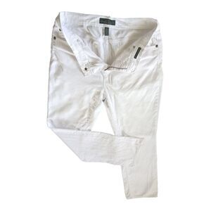LRL Lauren Jeans Co. Women's 10‎ Denim Pants Inseam 30 Classic Straight White
